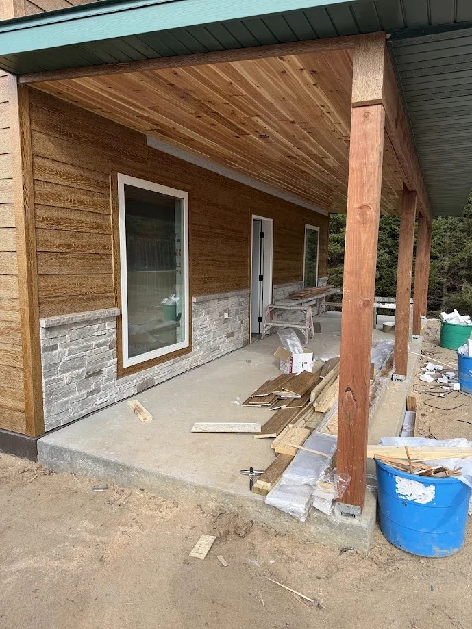 Cedar porch finish work