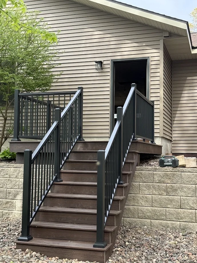 Exterior stairs and railing
